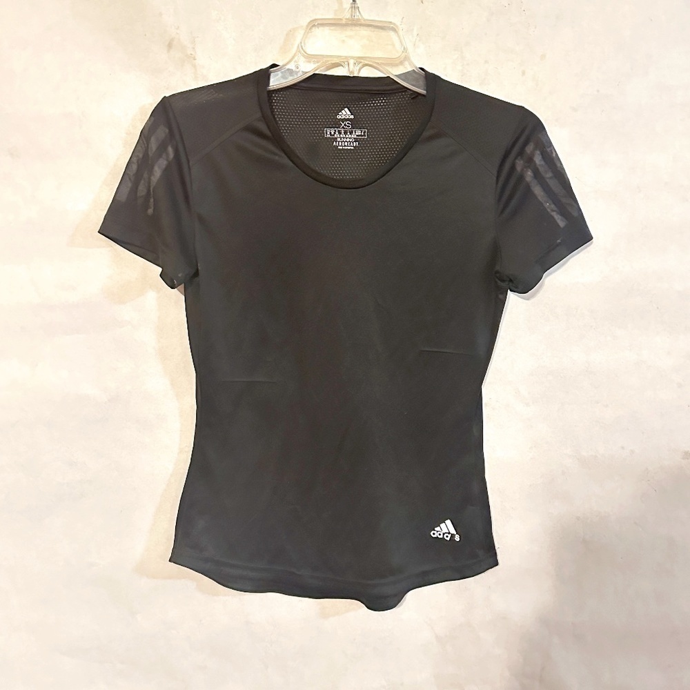 Adidas Black Workout Athletic Activewear Sporty Yoga Short Sleeve T Shirt Tee